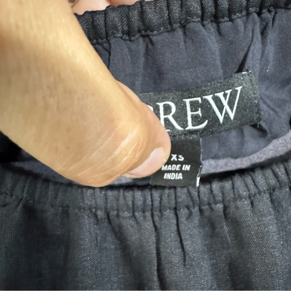 J. Crew Black Puff Sleeve Sheer Blouse ramie lined size xs - Picture 2 of 5